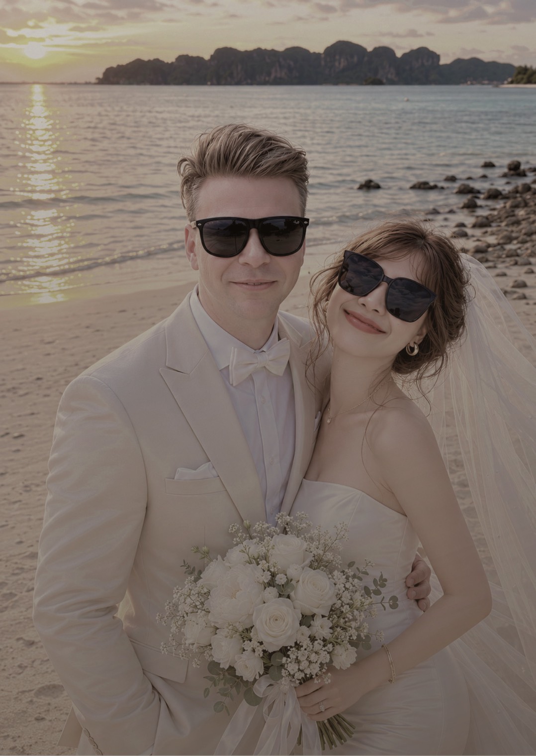 Sean and Luna on the beach